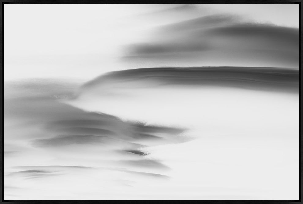 36x24 Lenticular Clouds XV, Framed Artwork, Black