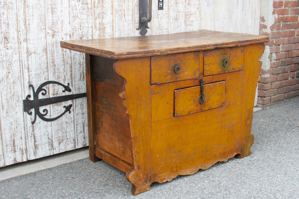 Antique Ming Style Yellow Money Chest