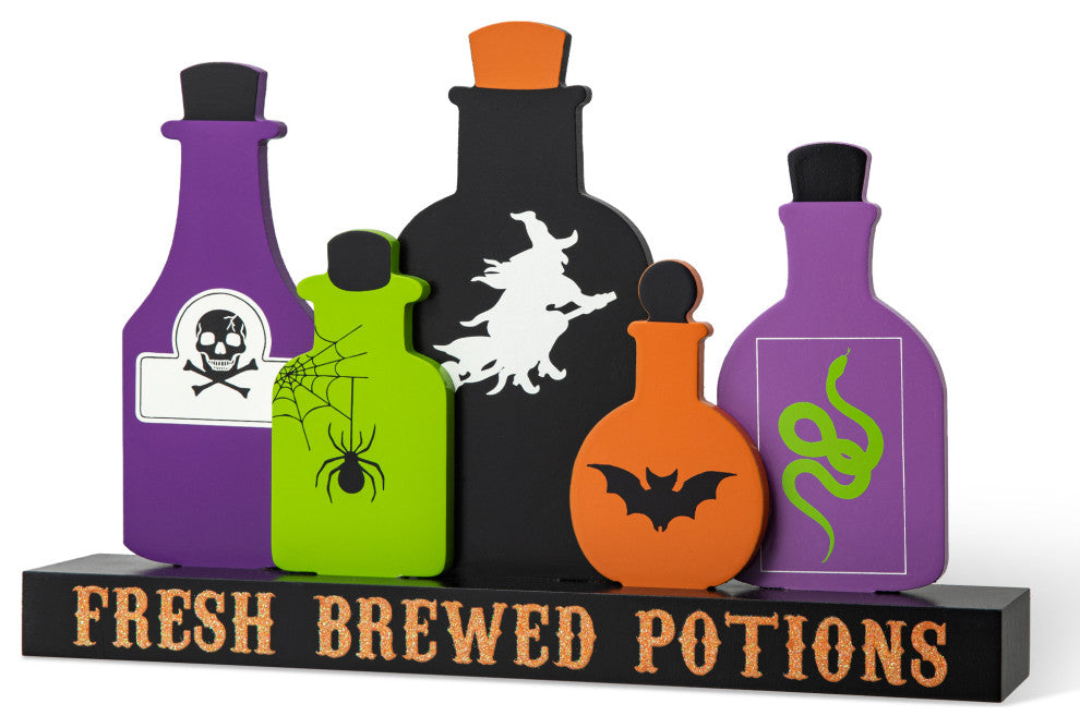 14"L Halloween Poison Bottles Table decor