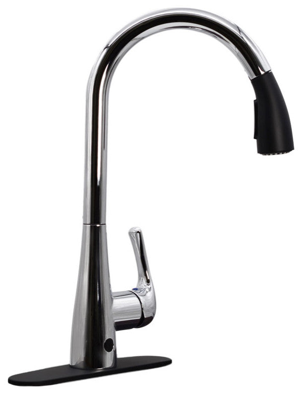 Kitchen Dual Sensor Automatic Touch Controlled Faucet, Chrome/Black