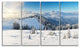 Sunny Morning in Mountains, Landscape Canvas Art Print, 48"x28", 4 Panels
