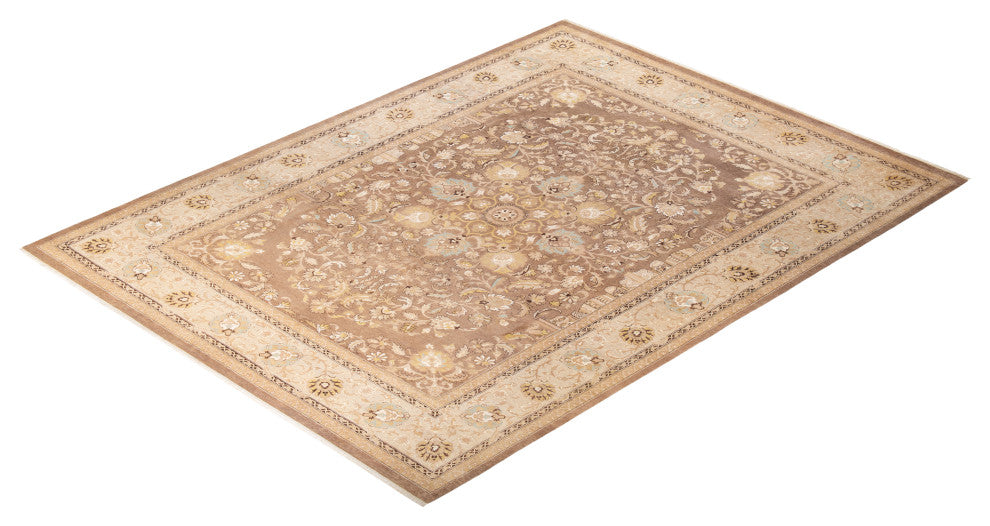 Eclectic, One-of-a-Kind Hand-Knotted Area Rug Brown, 10' 1" x 13' 7"