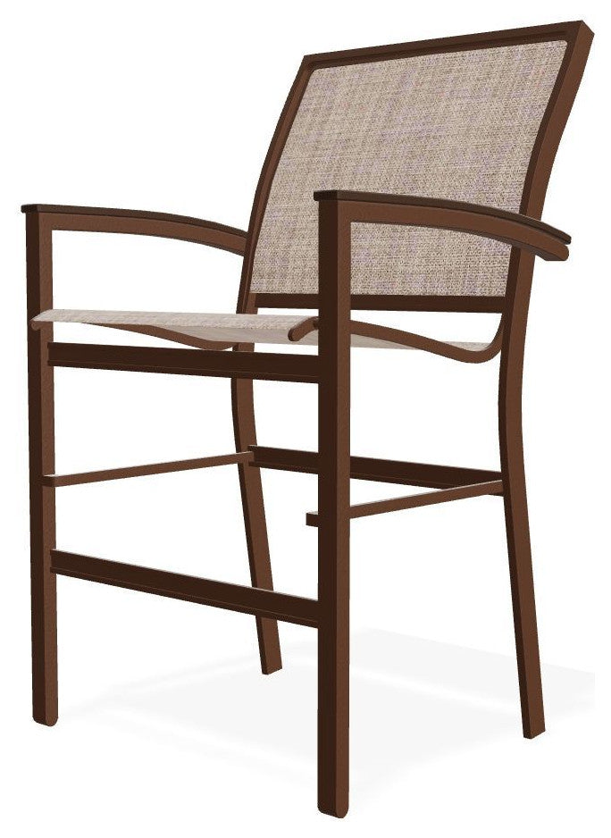 Bazza Sling Balcony Height Stackable Outdoor Stool, Augustine Fennel/Kona