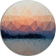 Sky Sea And Beach Abstract Vector View, Seascape Disc Metal Art, 36"