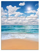 "Peaceful Seashore Under White Clouds" Beach Metal Wall Art, 3 Panels, 28"x36"