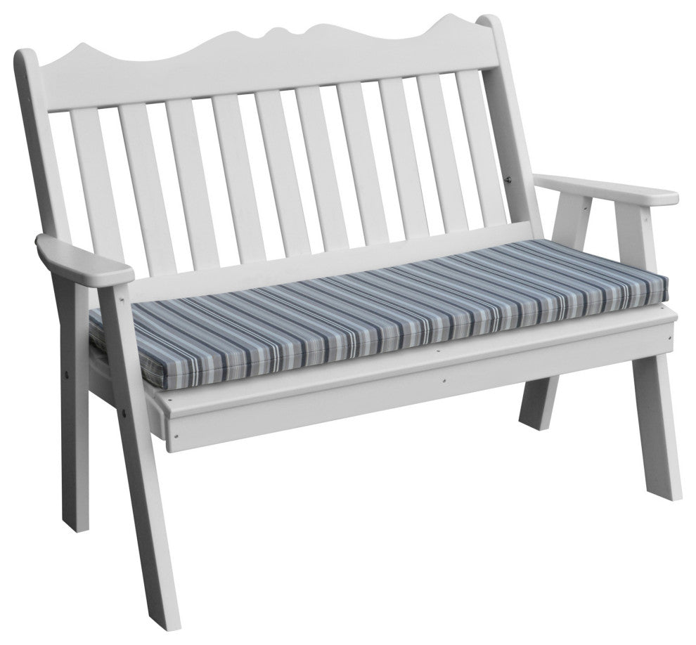 Poly Royal English Garden Bench, White, 4 Foot