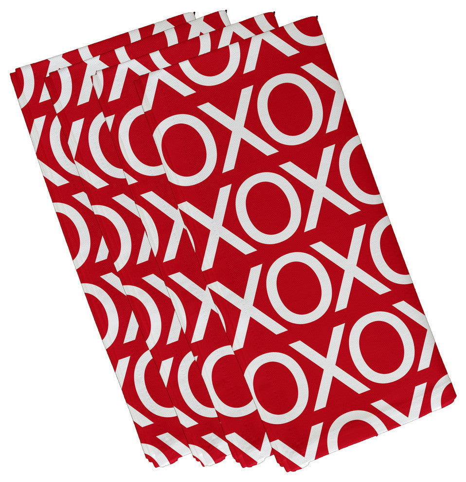 Valentine Print Napkin, Red, Set of 4