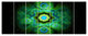 Cabalistic Bright Green Texture, Abstract Canvas Art Print, 83"x32", 7 Panels