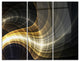"Yellow Fractal Light Art" Digital Metal Wall Art, 3 Panels, 36"x28"