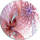 Red And Blue Symmetrical Fractal Flower, Floral Disc Metal Artwork, 23"