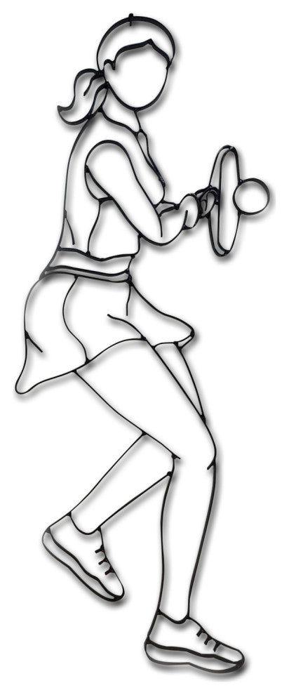 Metal Tennis Player Wall Decor and Sculpture