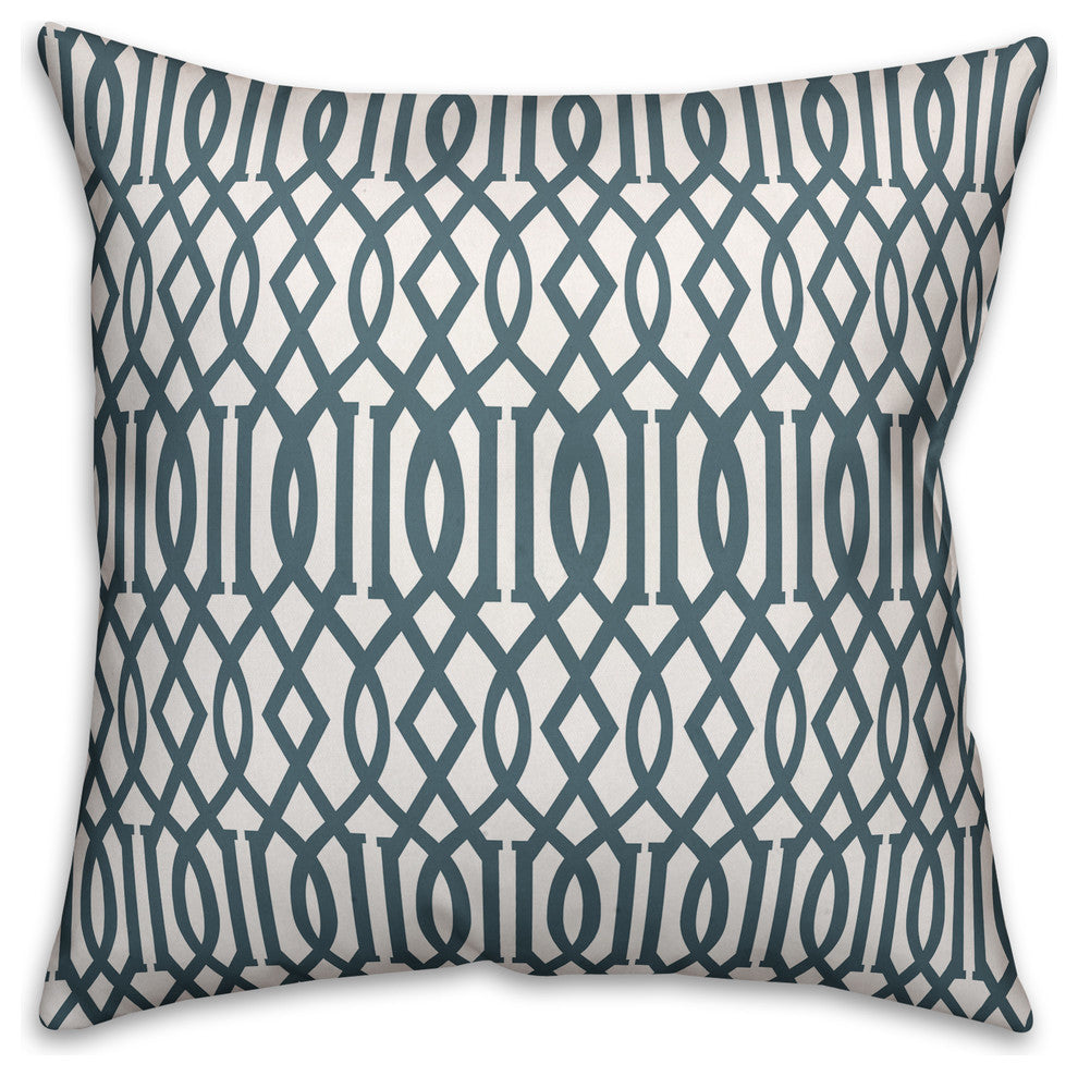 Slate Blue Imperial Trellis 16x16 Spun Poly Pillow