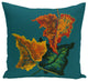 Autumn Colors Flower Print Pillow, Teal, 20"x20"