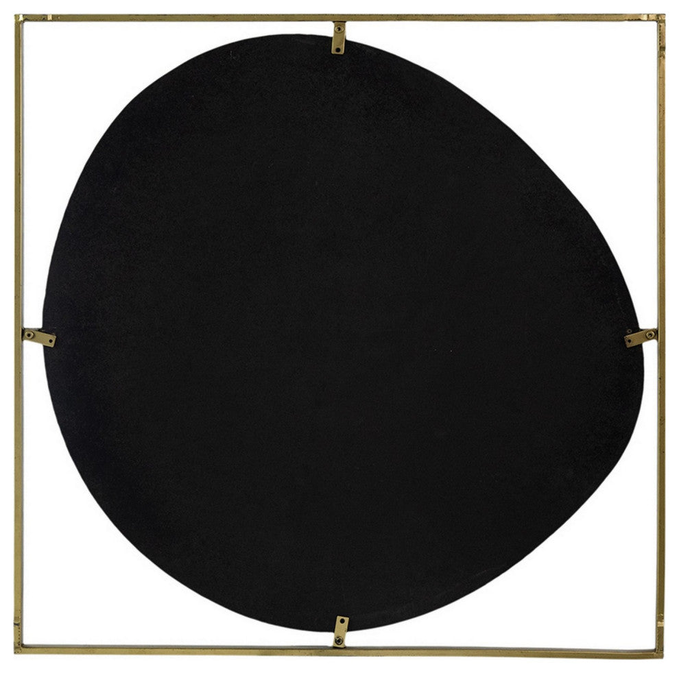 Ani 32 Inch Mirror, Artistic Oval Cut Out Design, Gold Finish Metal Frame