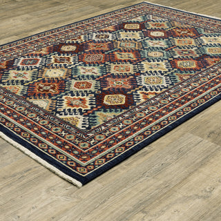 Oriental Weavers Lilihan 003B6 Geometric Rug, Navy, 6'7"x9'6"