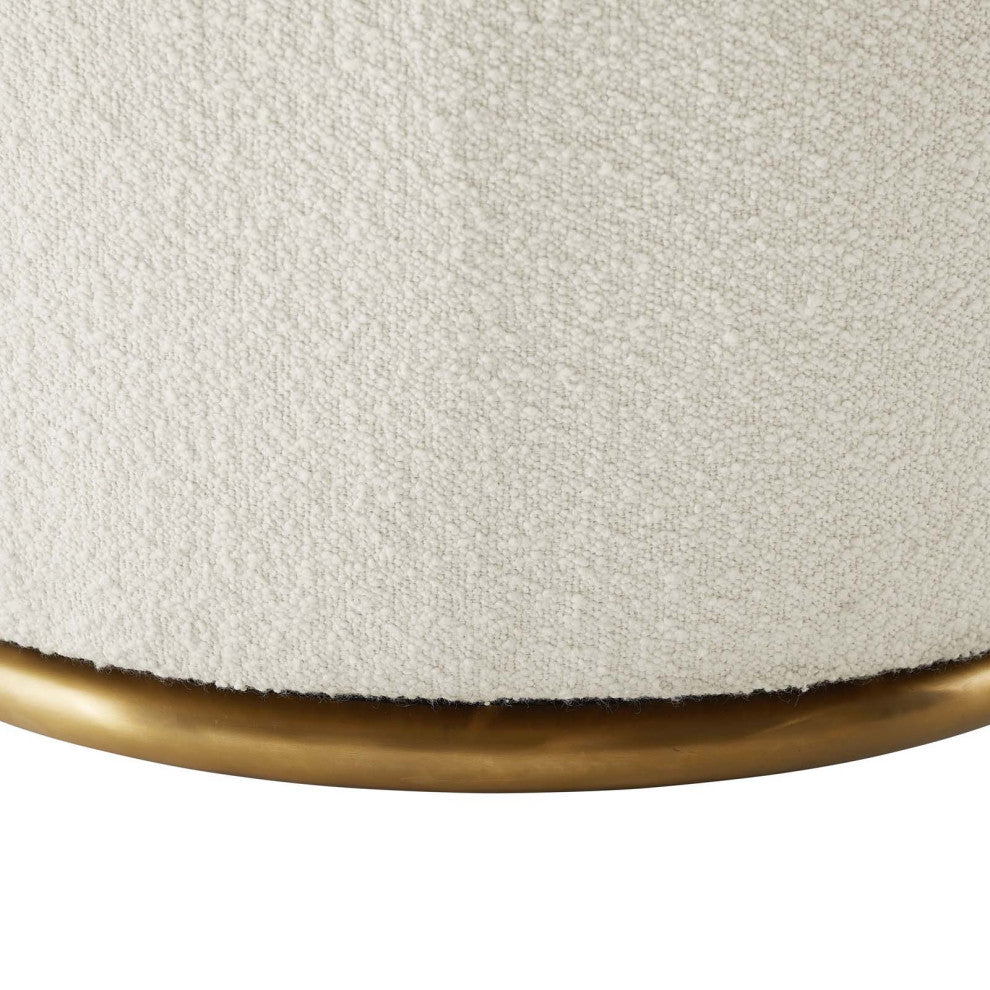 Armchair Swivel Accent Chair, White, Fabric, Modern, Lounge Hotel Hospitality