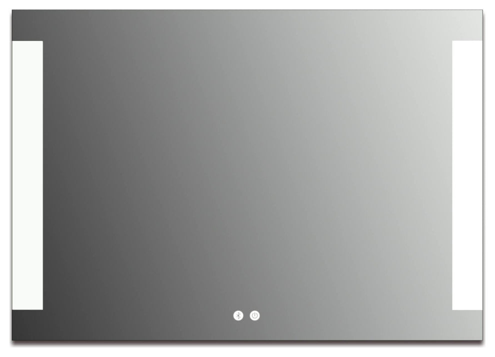 Frameless Rectangle LED Lighted Bath Vanity Mirror, 40" X 28"