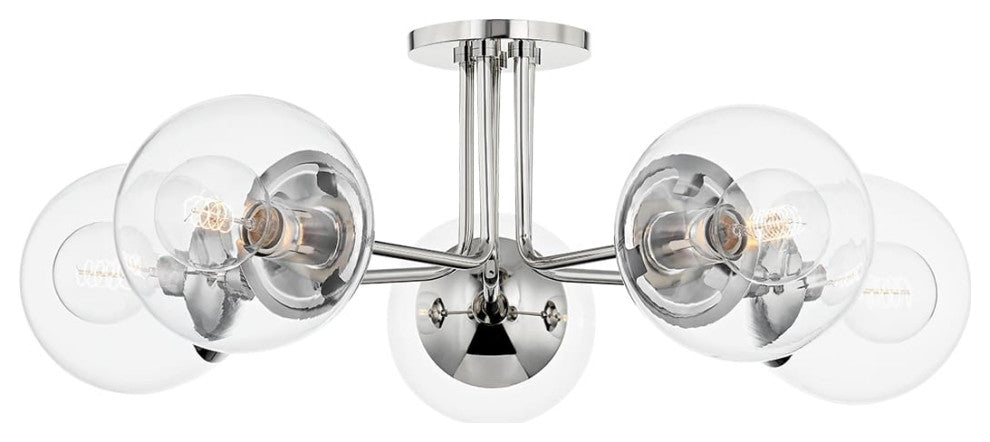 Meadow 5-Light Semi Flush, Polished Nickel