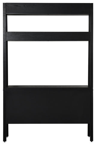 Scandia Leaning Console Upper Shelves Black Ash Veneer Finish