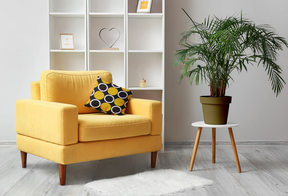 Mod Circles Accent Pillow, Mustard, 16"x16"