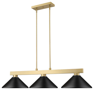 Z-Lite 152-MMB Cobalt 3 Light 50"W Linear Pendant - Modern Gold
