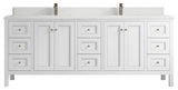 Nashville 84" Double Sink Bath Vanity, White 1.5" White Quartz