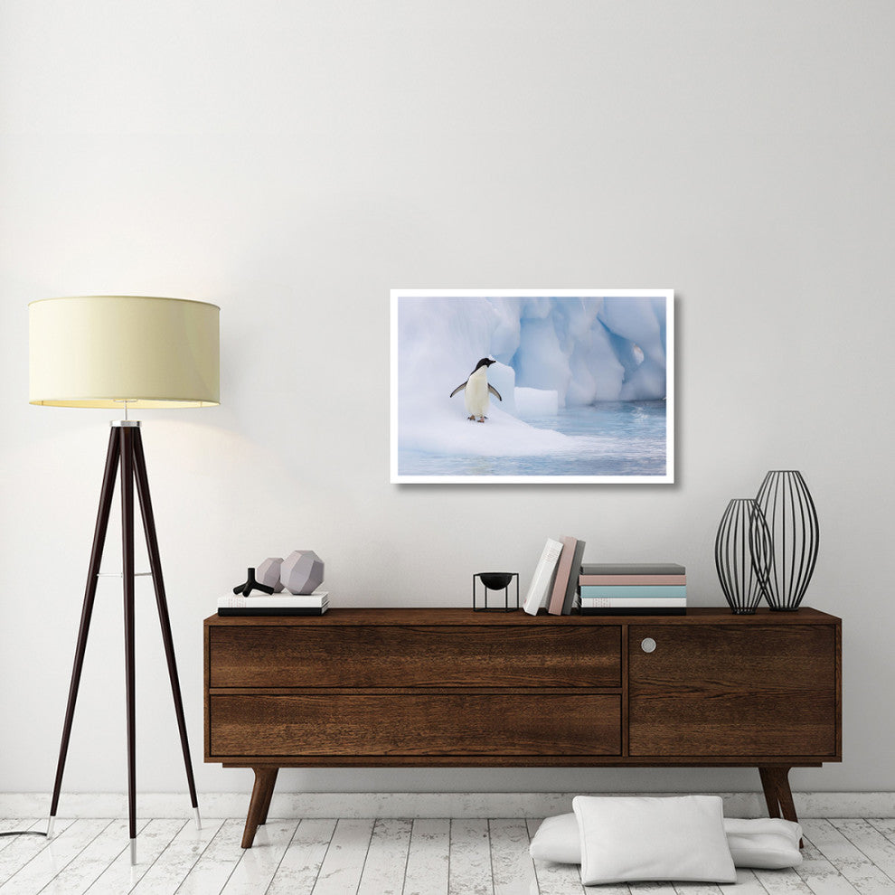 "Adelie Penguin on melting iceberg, Paulet Island" Paper Art, 38"x26"