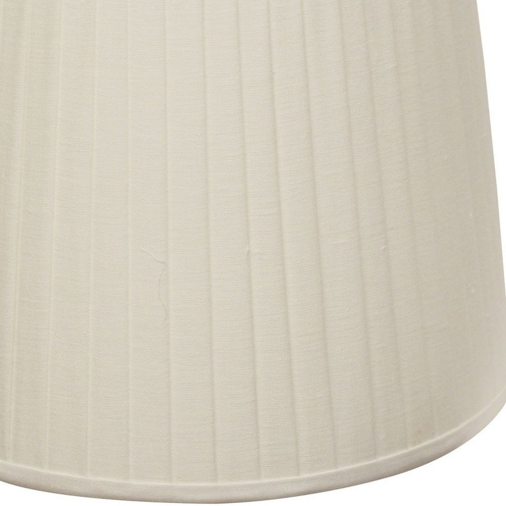 18" White Paperback Linen Lampshade With Side Pleats