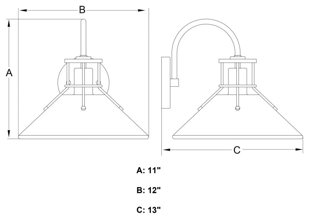 Vaxcel Lighting T0748 Canton 11" Tall Outdoor Wall Sconce - Matte Black / White