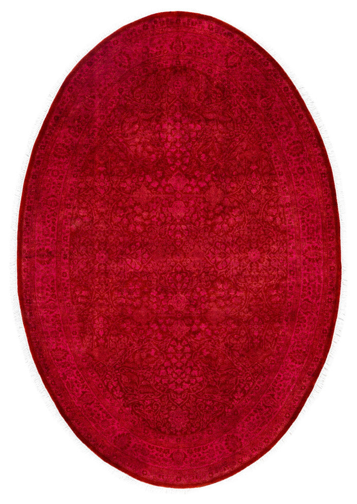 Overdyed One-of-a-Kind Hand-Knotted Area Rug Purple, 5' 1" x 7' 7"