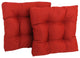19" Squared Tufted Dining Chair Cushion, Set of 2, Papprika