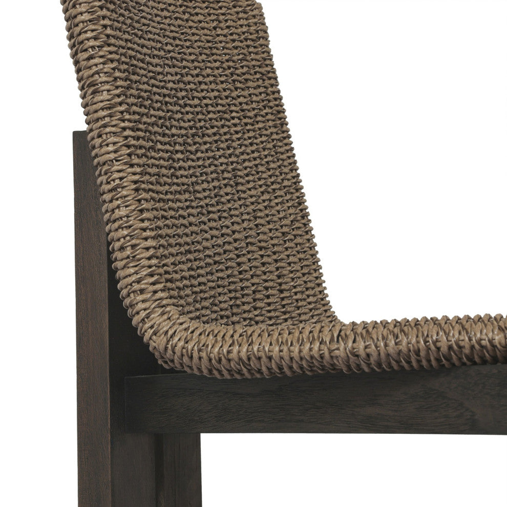 Roxy Outdoor Dining Chair Faux Dark Hyacinth, Stained Saddle Brown Fsc