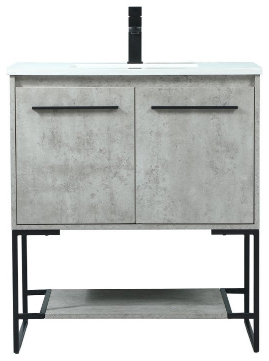 Sue 30" Single Bathroom Vanity, Concrete Gray