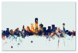 Michael Tompsett 'Dallas Texas Skyline Blue' Canvas Art, 12x19