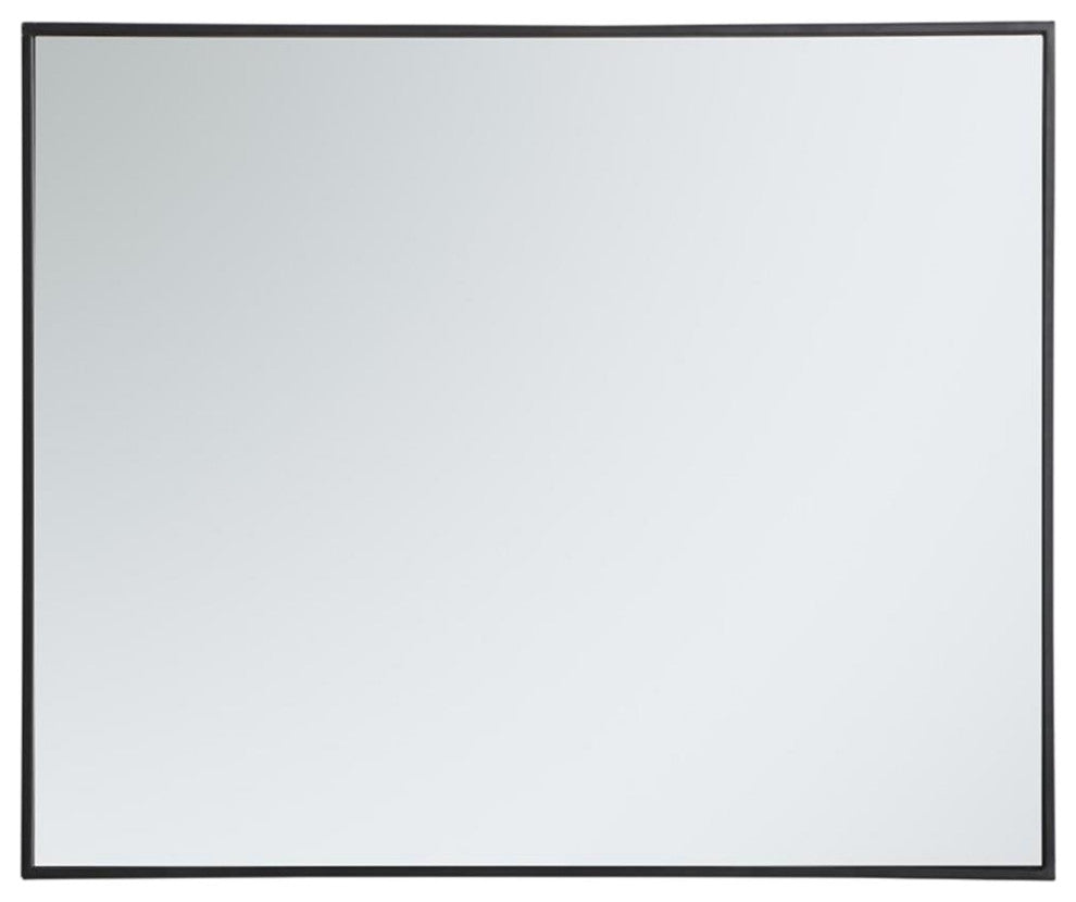Elegant Decor Eternity 36" x 30" Contemporary Metal Frame Mirror in Black