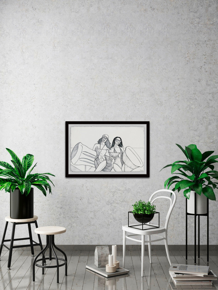 "Floaters" Framed Painting Print, 45"x30"