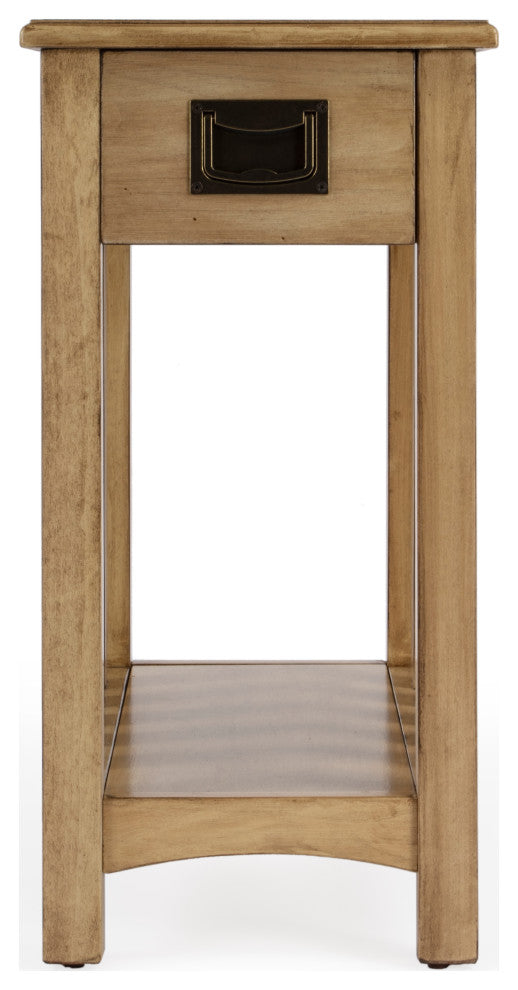 Larina Shaker One Drawer Side Table, Antique Beige