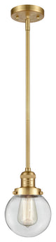 Beacon Mini Pendant, Satin Gold, Clear
