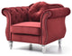Hollywood Burgundy Velvet Tufted Accent Chair