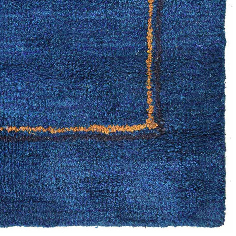 HAND KNOTTED LOOM SILK ECO-FRIENDLY AREA RUG -9'x12',Rectangle,Blue,Contemporary