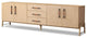 Rosedale Media Console Yucca Oak Veneer, Chaps Sand, Gunmetal