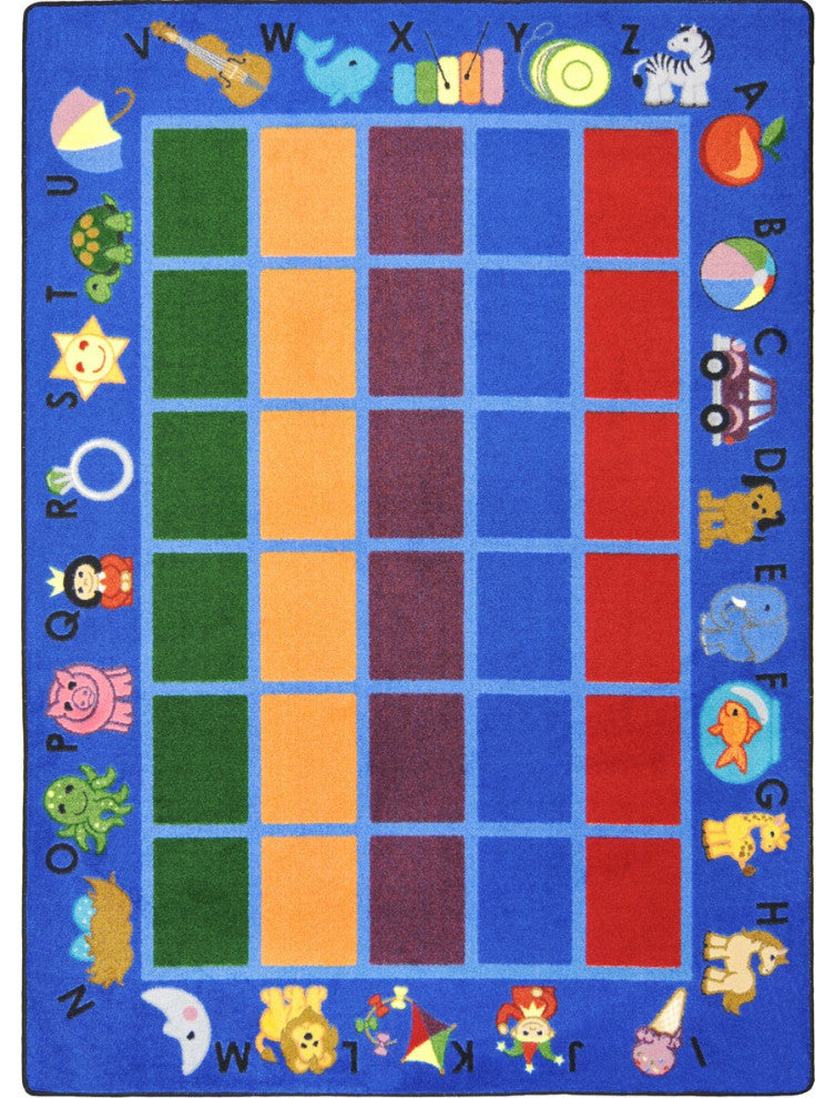 Alphabet Phonics 10'9" X 13'2" Area Rug, Color Blue