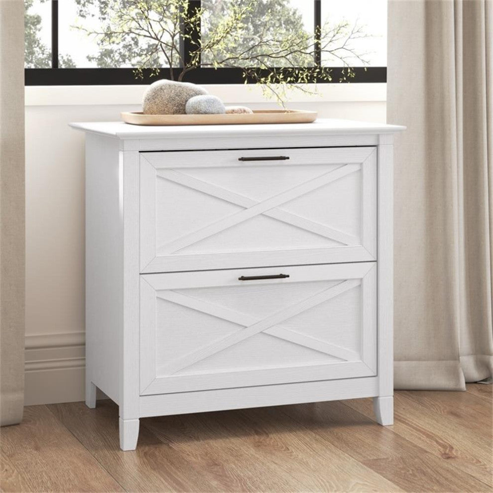Bush Furniture Key West 2 Drawer File Cabinet in Pure White Oak