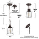 Mini Rust Pendant Light Farmhoue Glass Black Pendant Lamp