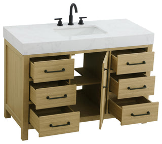 Home Living 48" Single Bathroom Vanity, Honey Brown