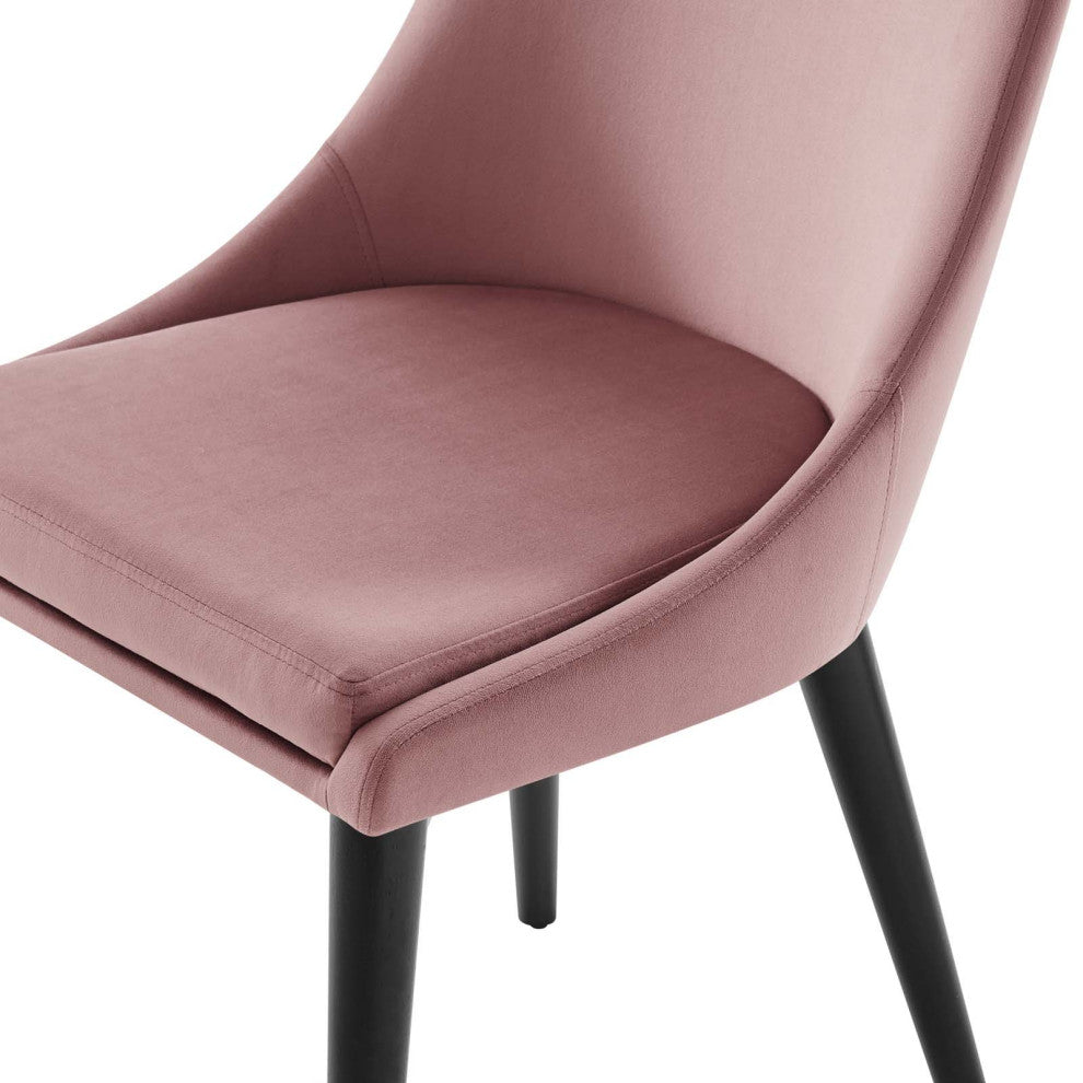 Side Dining Chair, Pink, Velvet, Modern, Kitchen Bistro Restaurant Hospitality