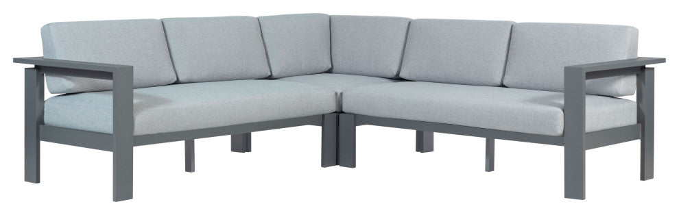 Sardinia Aluminum Frame Outdoor Sectional Sofa - Gray