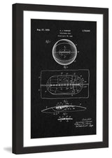 "Basketball 1925 Black Paper" Framed Painting Print