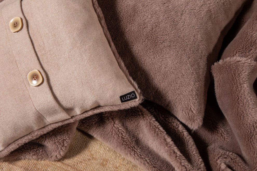 Luzio Taupe Conscious Wool Pillow 15.7x23.6