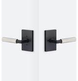 Levanto Privacy Rosette, Flat Black, Knurled Grip in Nickel